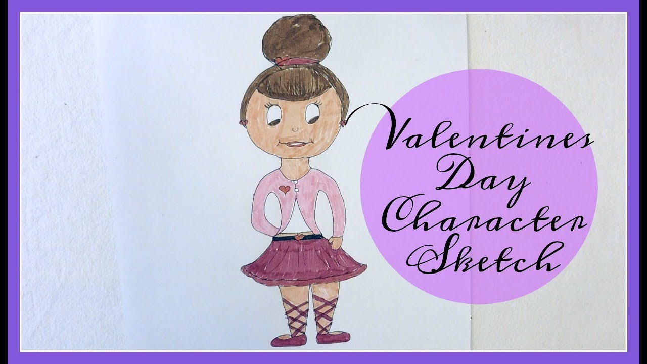 Draw With Me || Drawing a cute character || Valentines Day Art