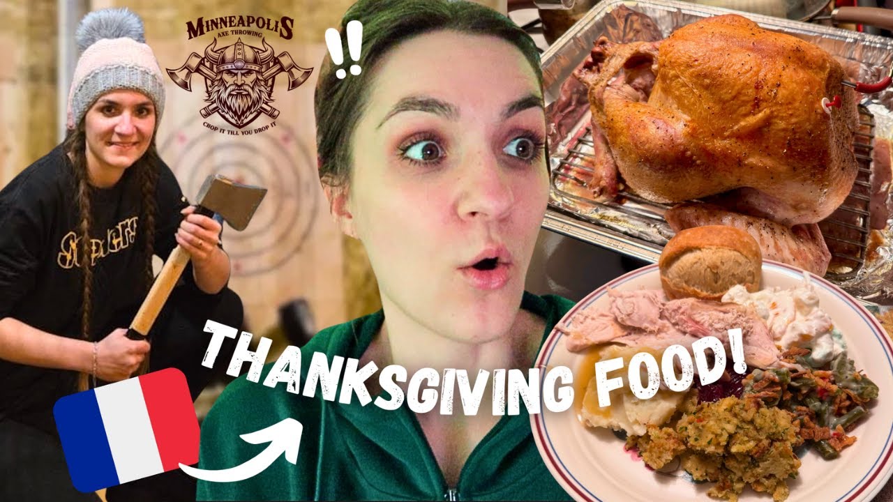 My First Thanksgiving in the USA! Pumpkin Pie, Christmas Tree, First Time Axe Throwing  🪓