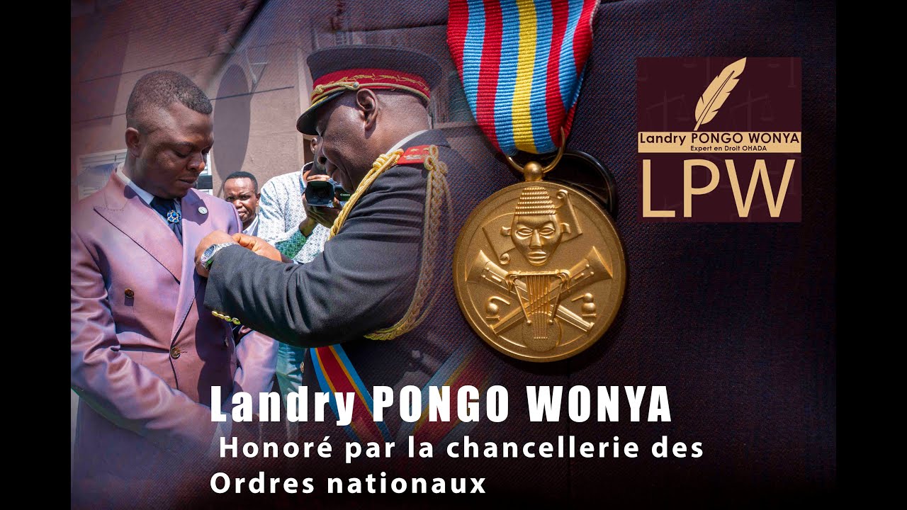 Landry PONGO WONYA Honoré par la chancellerie des ordres nationaux