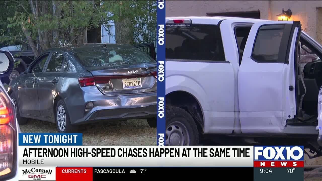 2 high-speed chases happen in Mobile at same time