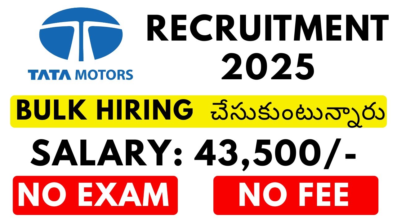 Tata Motors Recruitment 2025 | Apply Online Now | Latest Job Notification in Telugu