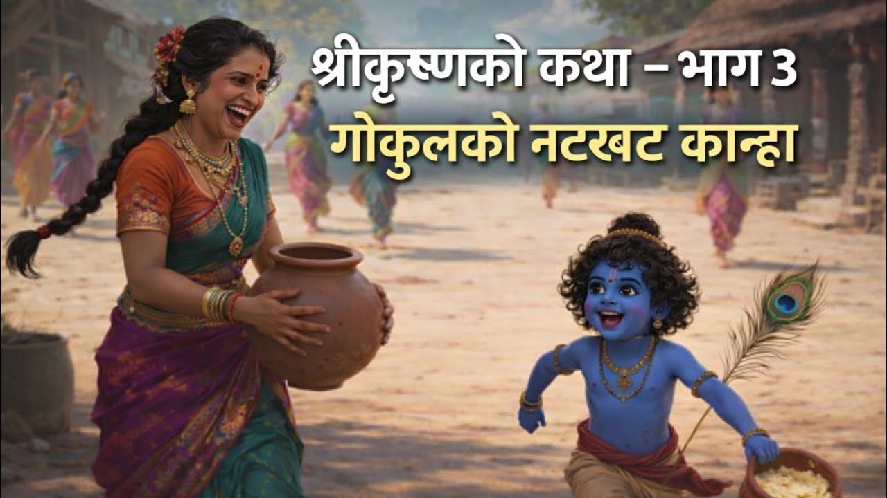 #ShriKrishna#KrishnaStory#NepaliStory#bhaktikatha श्रीकृष्णको कथा – भाग ३ गोकुलको नटखट कान्हा |