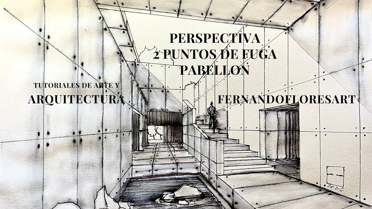 Escalera, andador y espejo de agua, perspectiva