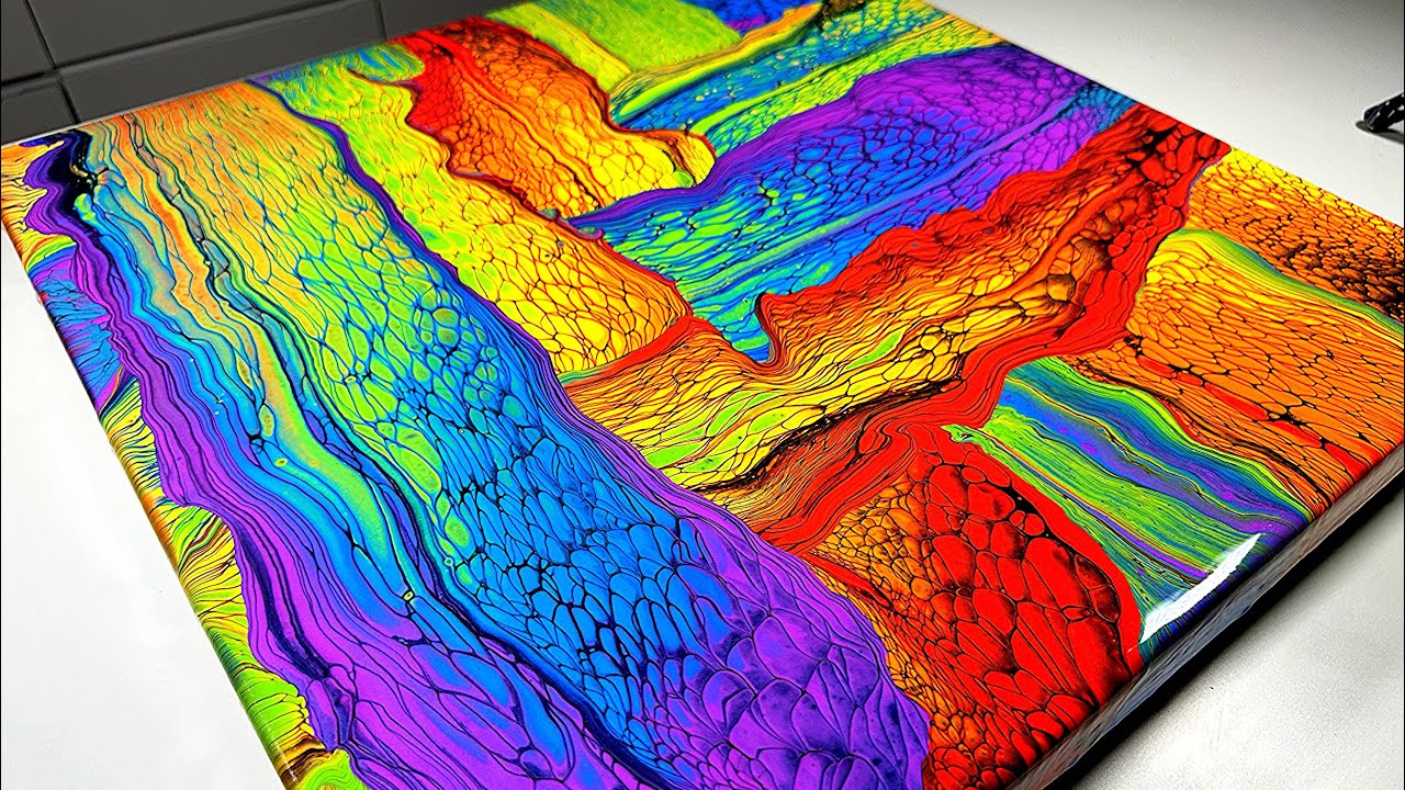 Jaw-Dropping Rainbow Fluid Art Technique