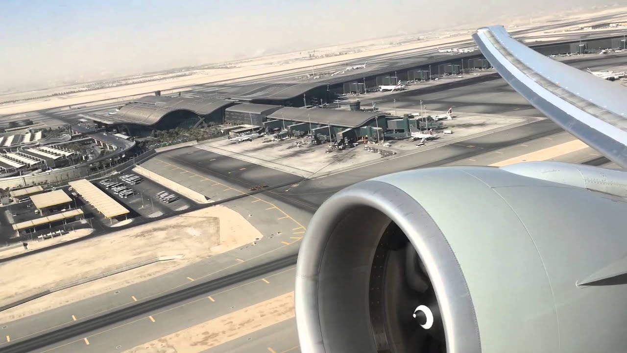 Departing Doha Hamad International Airport on a Qatar Airways Boeing 777-300ER