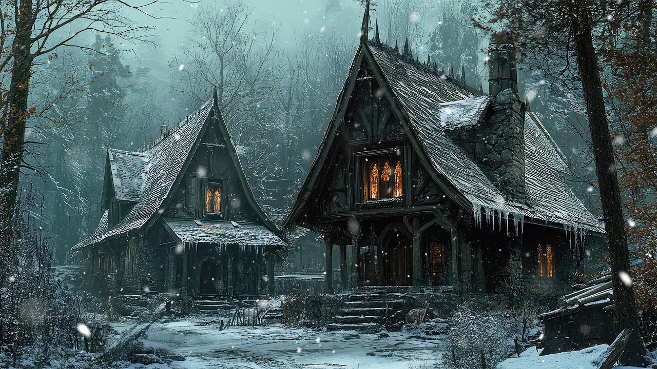 The Iced Grotto of Hollowpeak Forest | Medieval Celtic Winter Ambience for Relaxation & Deep