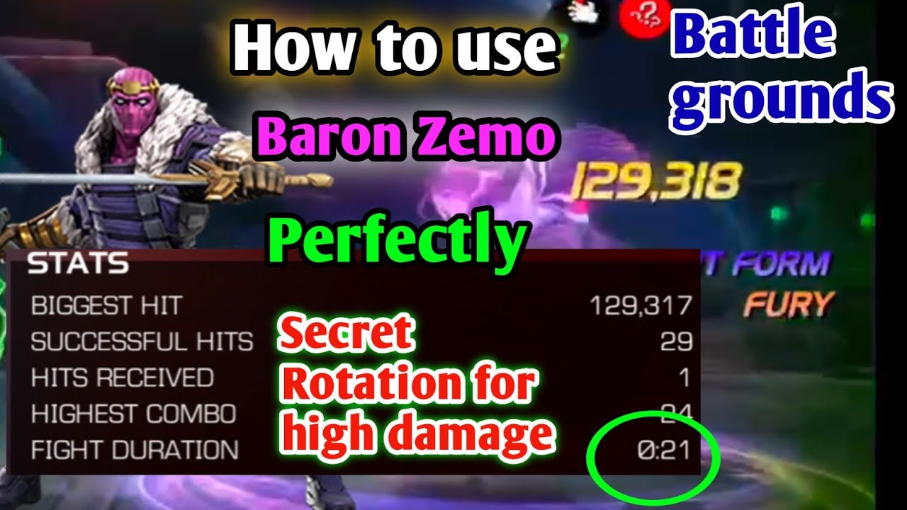 Как идеально играть за Zemo на Полях битвы / Ротация на высокий урон в MCOC