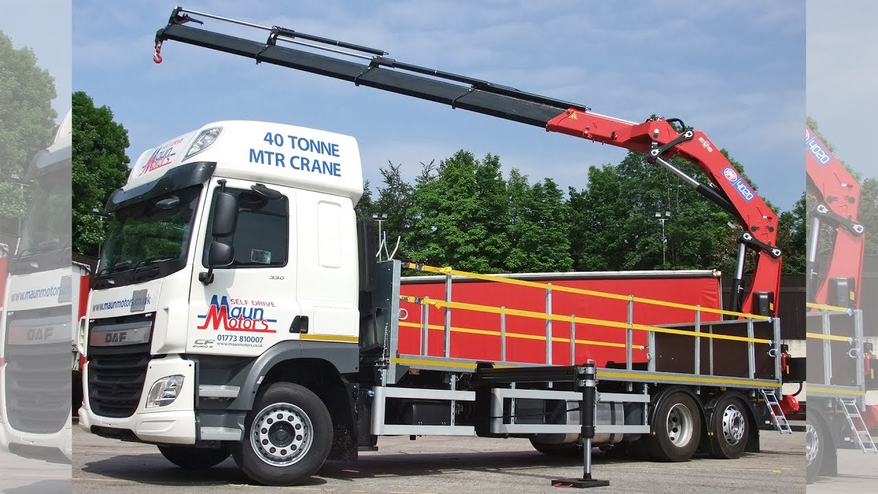 Crane Lorry Hire - 26 tonne DAF Flatbed & HMF 4020 - 40 tonne metre Heavy Lift Crane hiab loader
