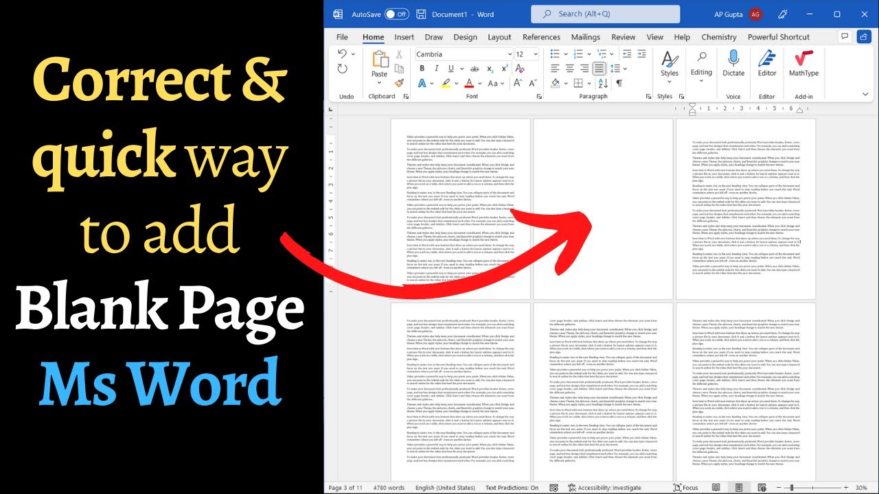 Insert blank page in Ms Word Quickly and Correctly [2022]