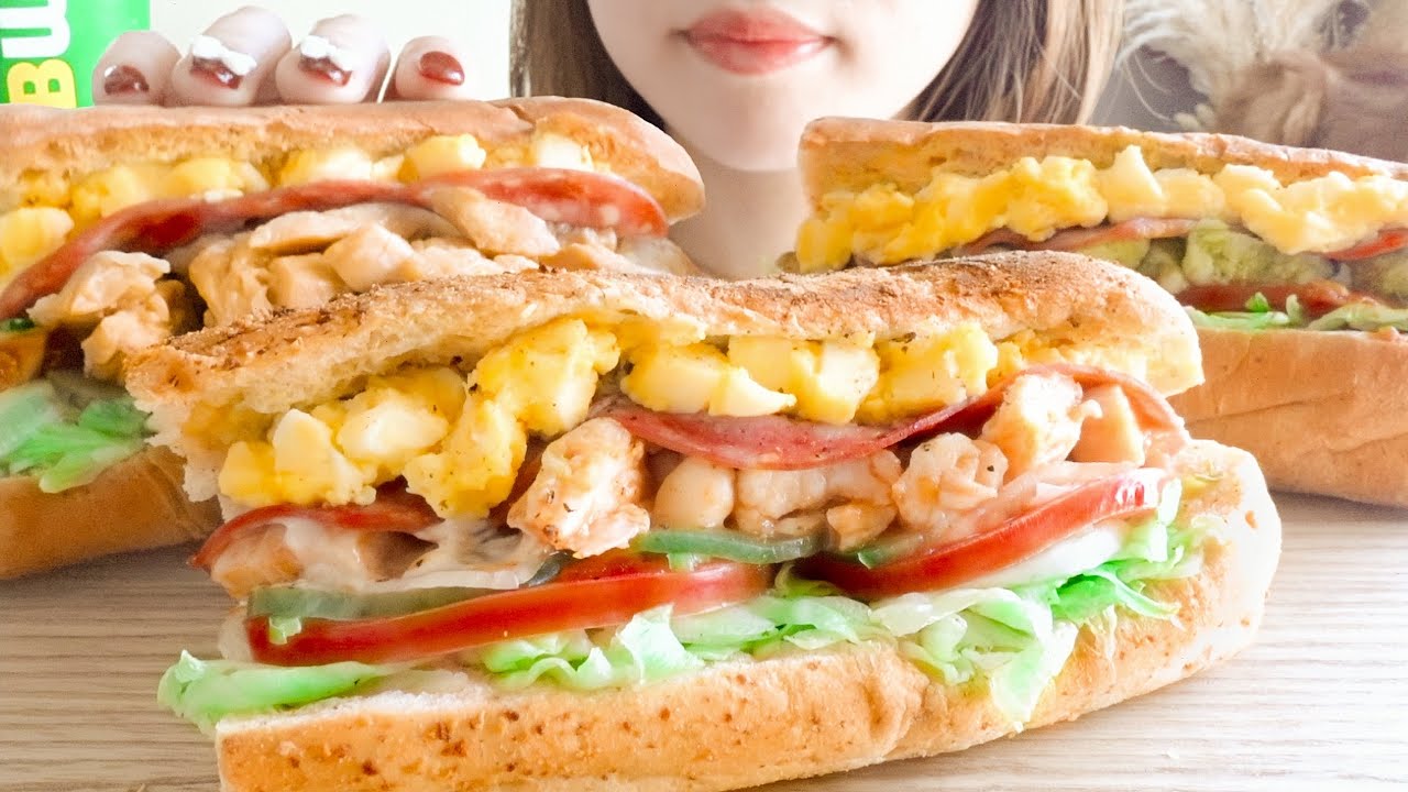 【咀嚼音】サブウェイ史上最重量”BIG3”クラブハウスサンドを食べる【ASMR/EATINGSOUNDS】SUBWAY CLUBHOUSE SANDWICH