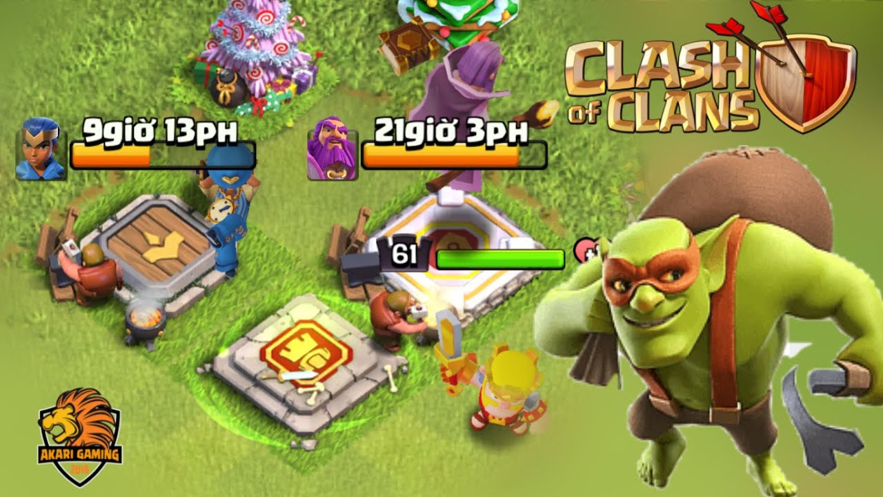 Combo FARM T&agrave;i Nguy&ecirc;n N&acirc;ng Tướng Cực Nhanh ở Mọi Thời Đại Clash of clans | Akari Gaming