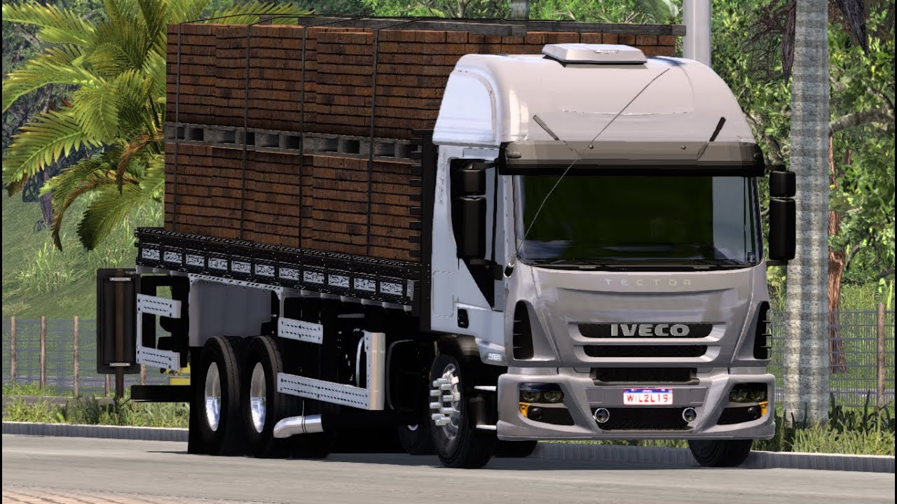 iveco tector teto alto carregado de tijolos ETS 2 mapa eldorado pro 153