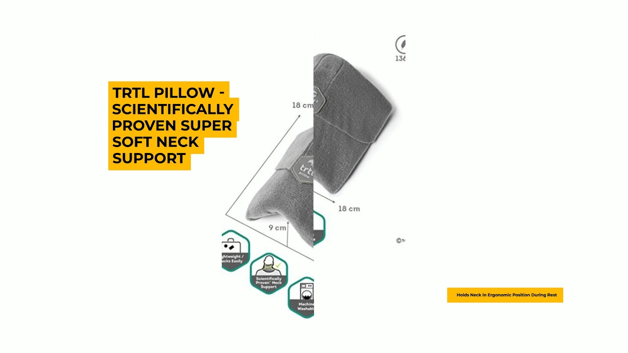 trtl Pillow - Scientifically Proven Super Soft Neck Support Travel Pillow