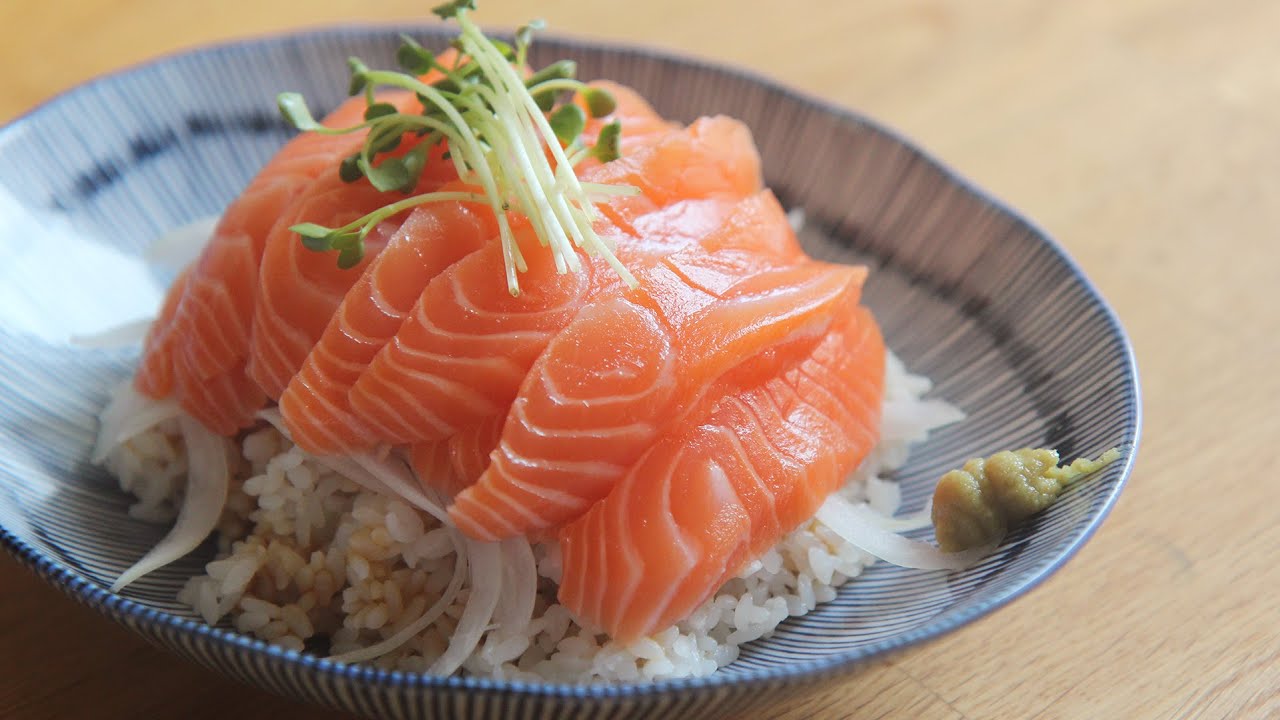 연어덮밥 : Salmon Donburi : 꿀키