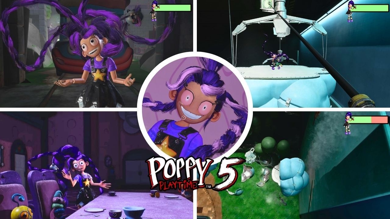 Poppy Playtime: Chapter 5-All Lily LoveBraids Scenes with Healthbar