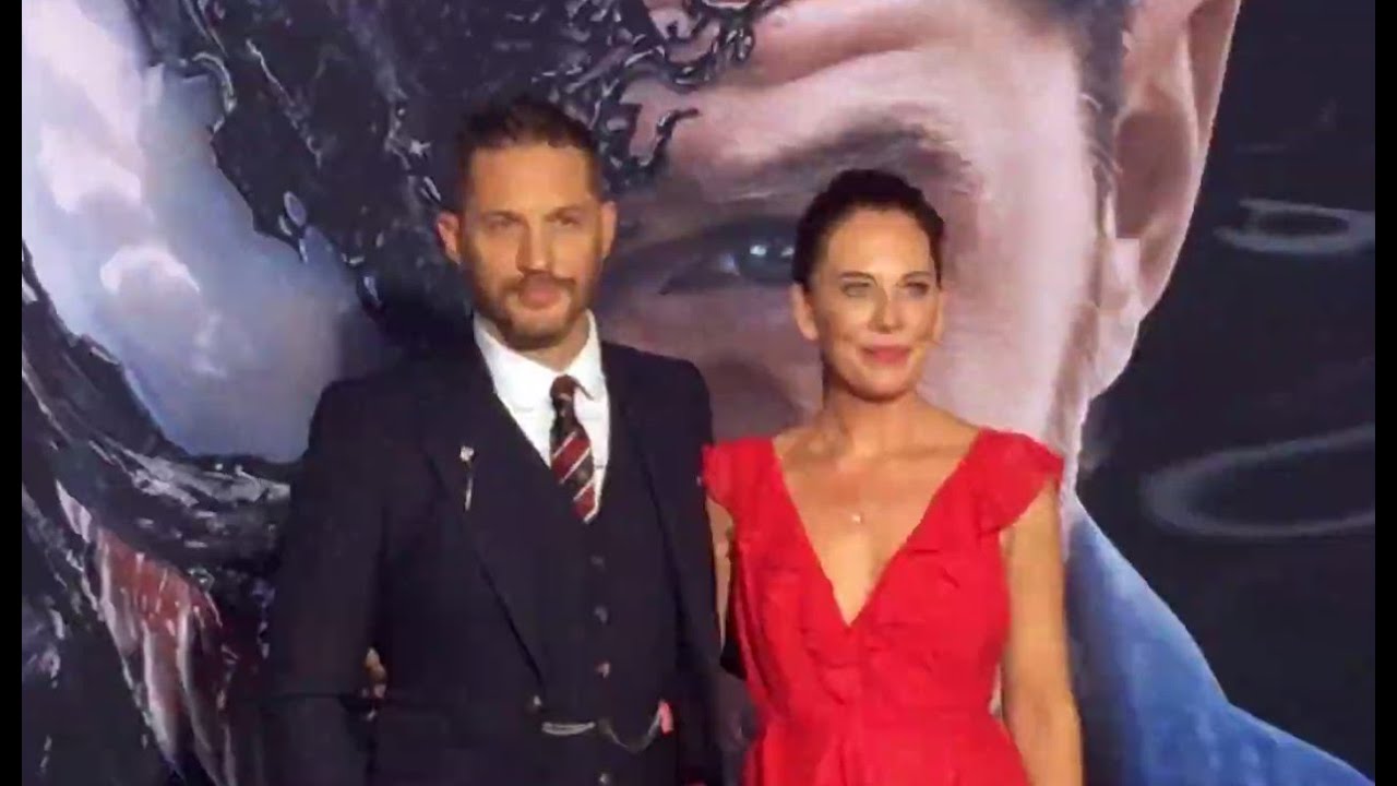 Tom Hardy and Kelly Marcel at the world premiere of Venom