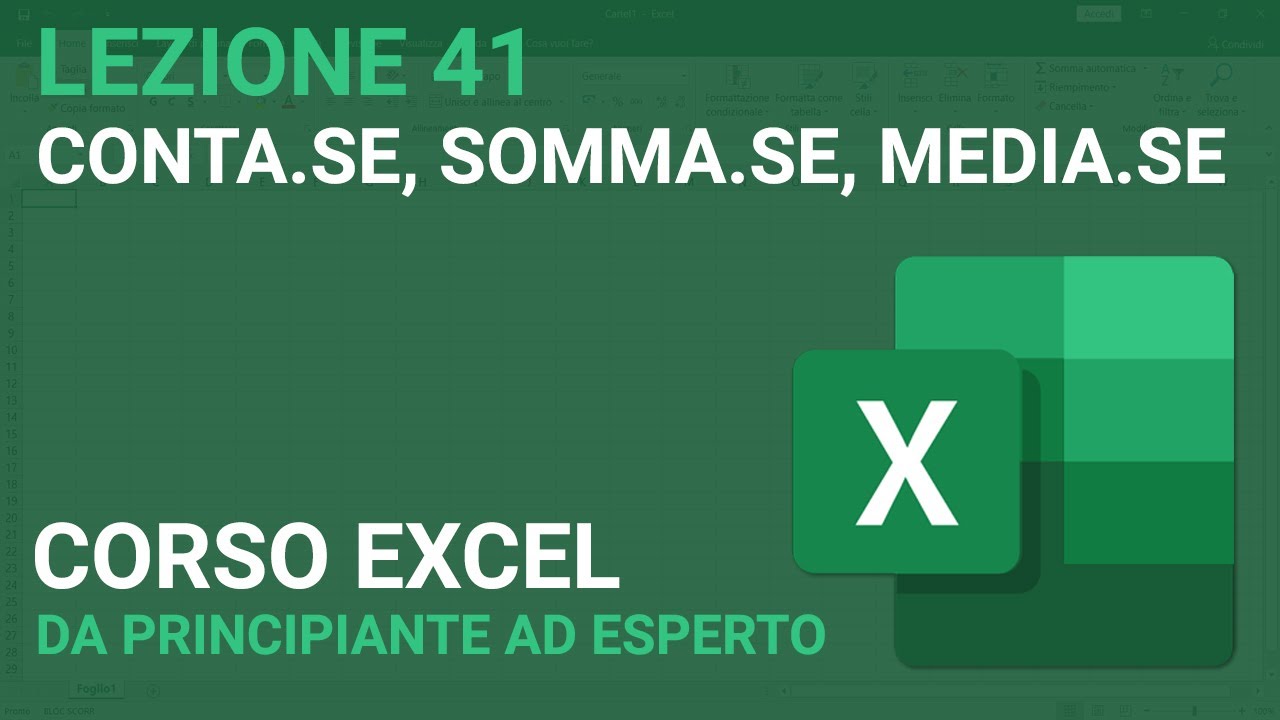Funzioni Conta.SE, Somma.SE, Media.SE - EXCEL TUTORIAL ITALIANO 41