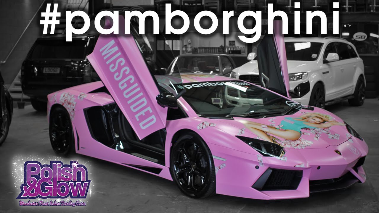 Lamborghini Aventador Wrapped Bright Pink for Pamela Anderson MISSGUIDED | P&G Customs