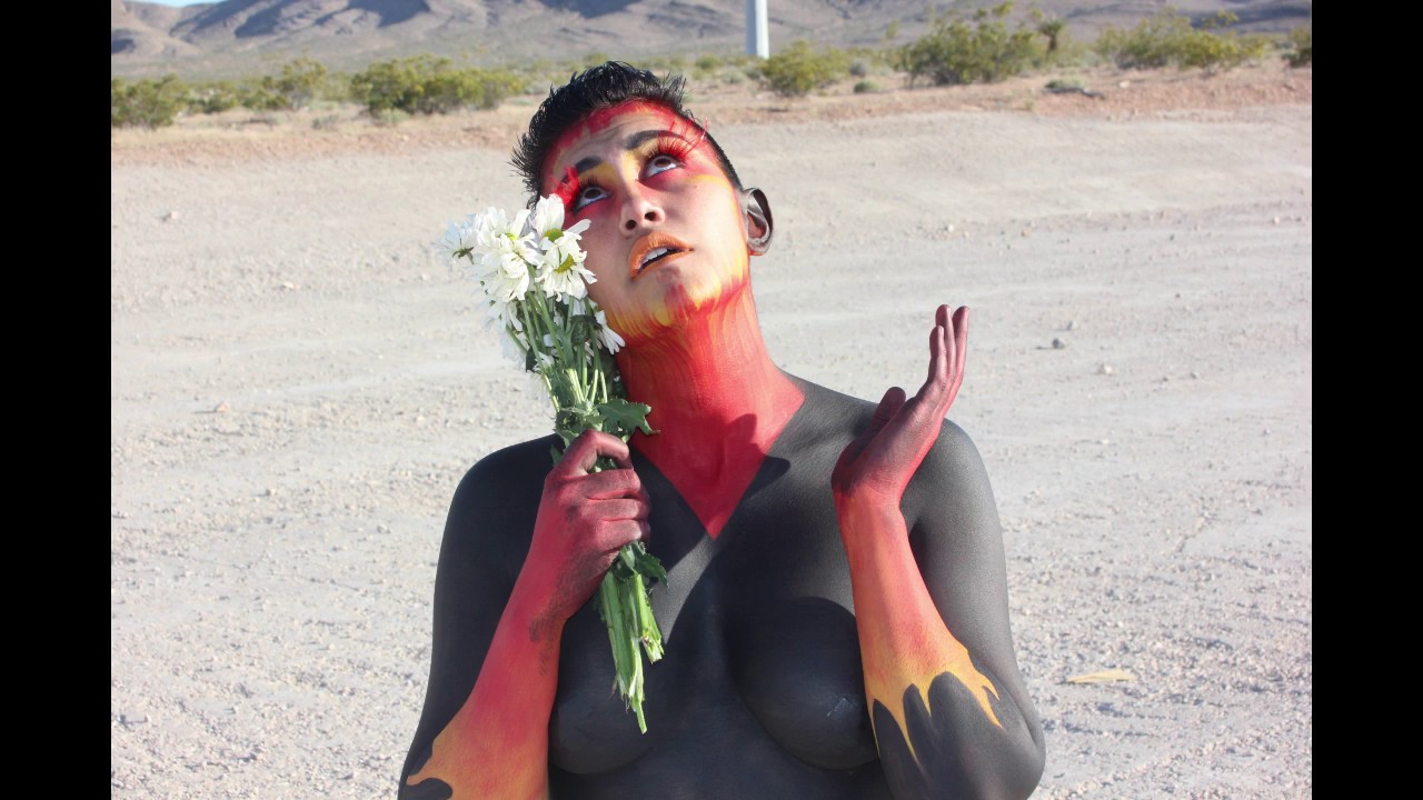 Fire Ball Full Body Paint Photo Shoot