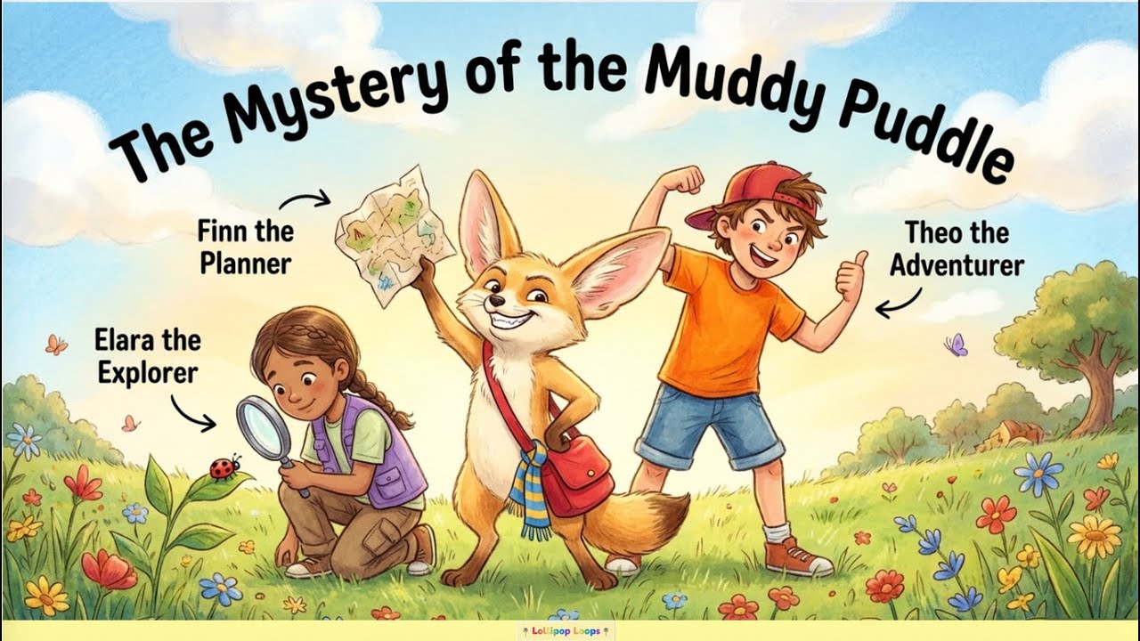 The Mystery of the Muddy Puddle! 🕵️‍♀️💦 A Teamwork Adventure for Kids! 🦊🐢🦝