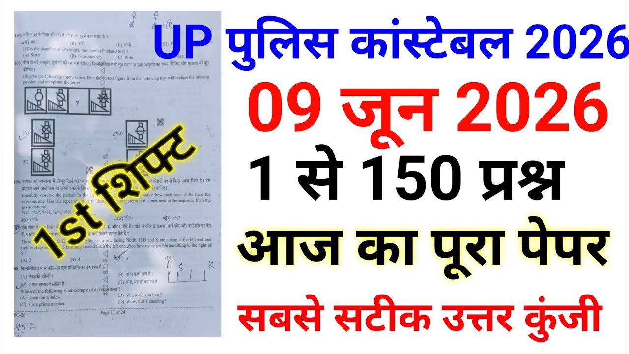 UP Constable 2026 | 08 June 1st Shift Paper Analysis | Expected Questions | Exam Review 08 June