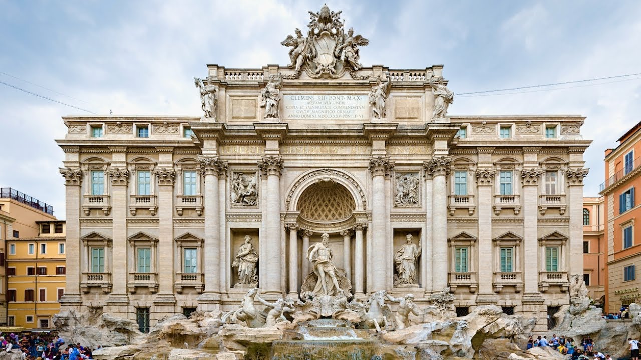 Trevi Fountain Rome Italy Day and Night Views