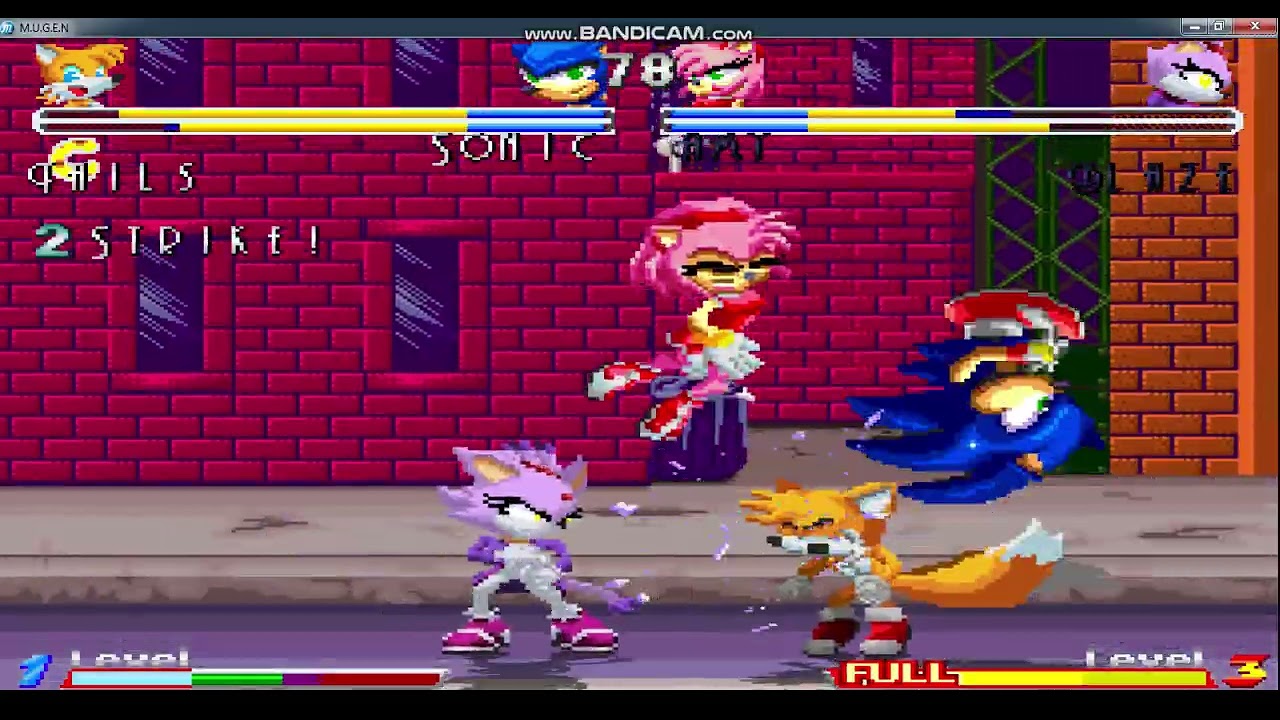 SFF2 PAIRS TOURNAMENT LOSERS BRACKET SEMI FINALS MATCH #3 SONIC AND TAILS VS AMY AND BLAZE