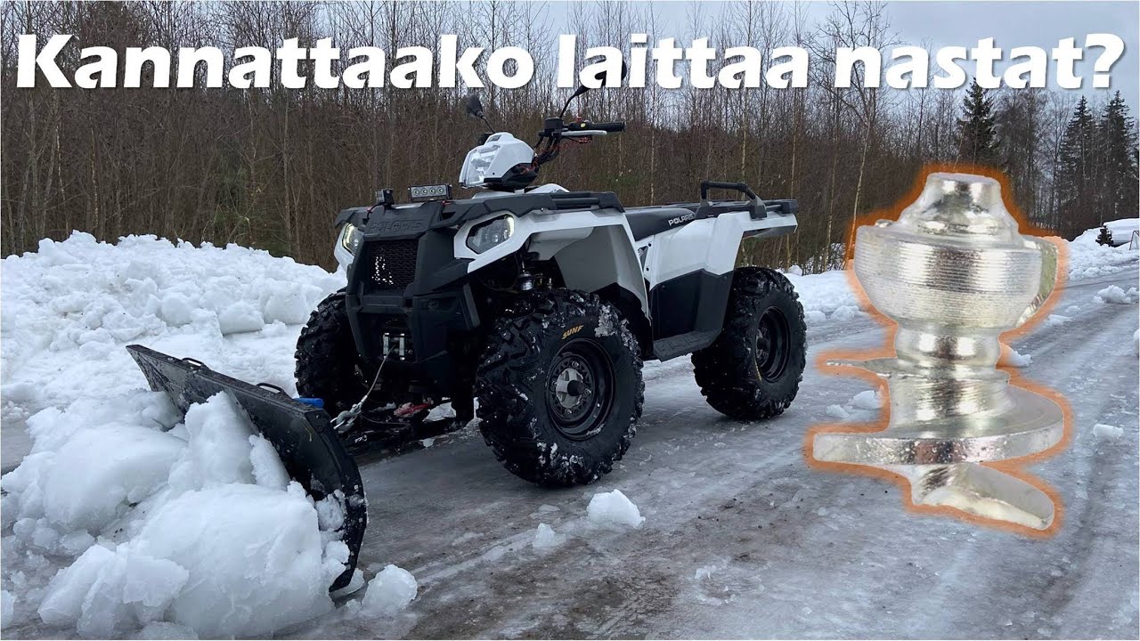 Jäänastat mönkijään, kannattaako? Ja puskulevy irtosi😖