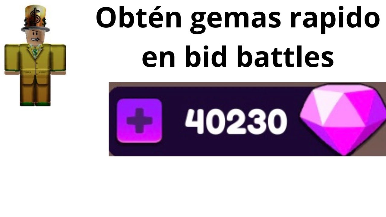 COMO CONSEGUIR GEMAS MAS RAPIDO (Bid Battles roblox)