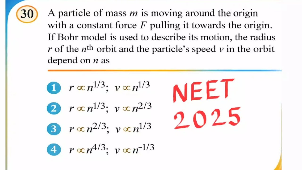 Bohr Model Question ll  NEET 2025