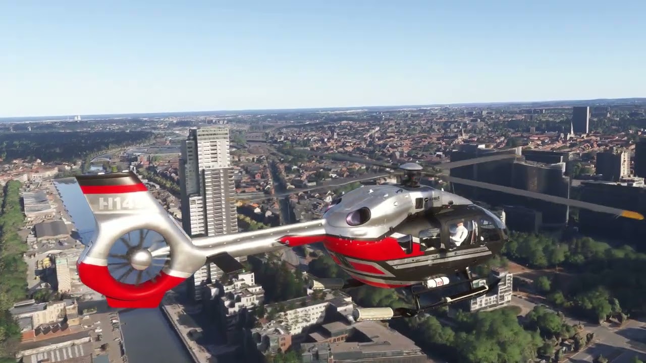 MSFS2024 Airbus H145 Brussels on a clear day, not today unblur