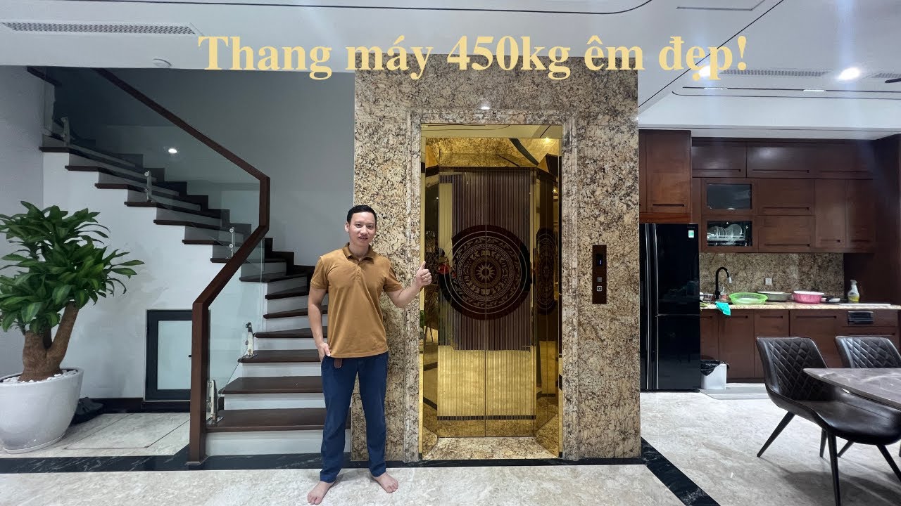 Xu hướng thang máy gia đình 450kg 2025 đẹp, êm trong biệt thự sang trọng