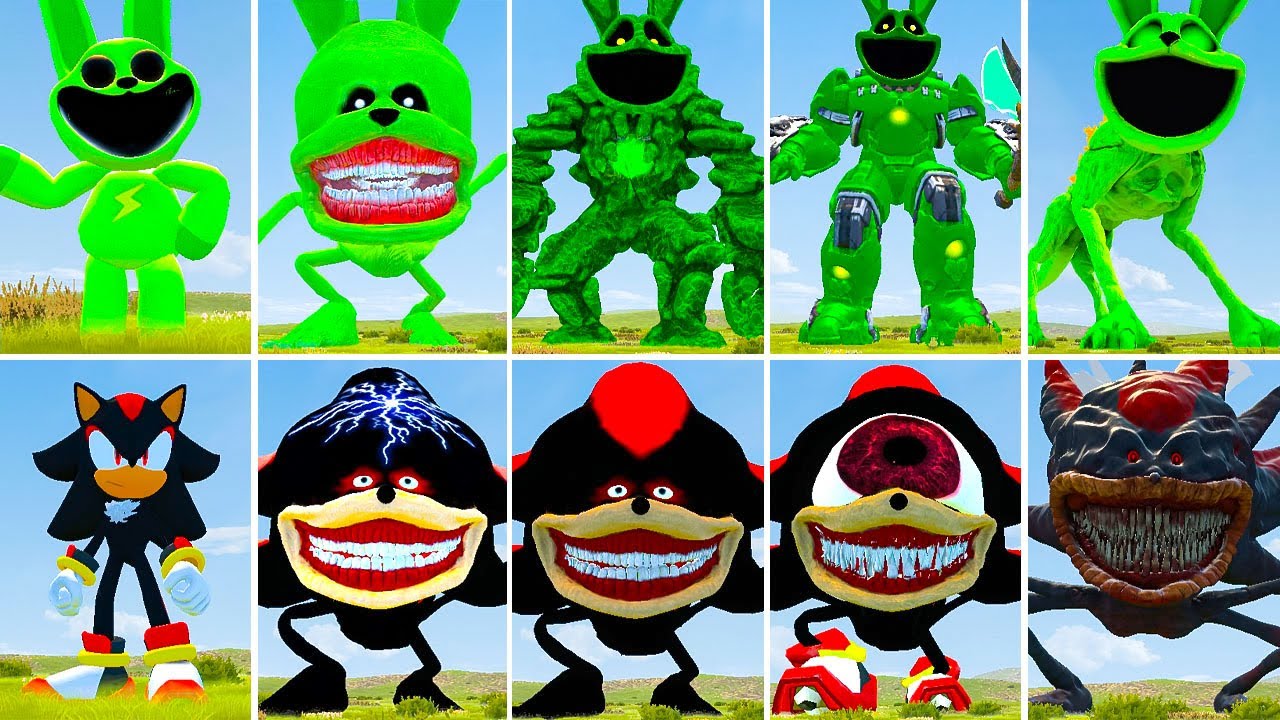 ALL NEW POPPY PLAYTIME VS RABBIT GOLEM VS ALL NEW SONIC SHADOW VS SONIC SHADOW CURSED in GARRY'S MOD
