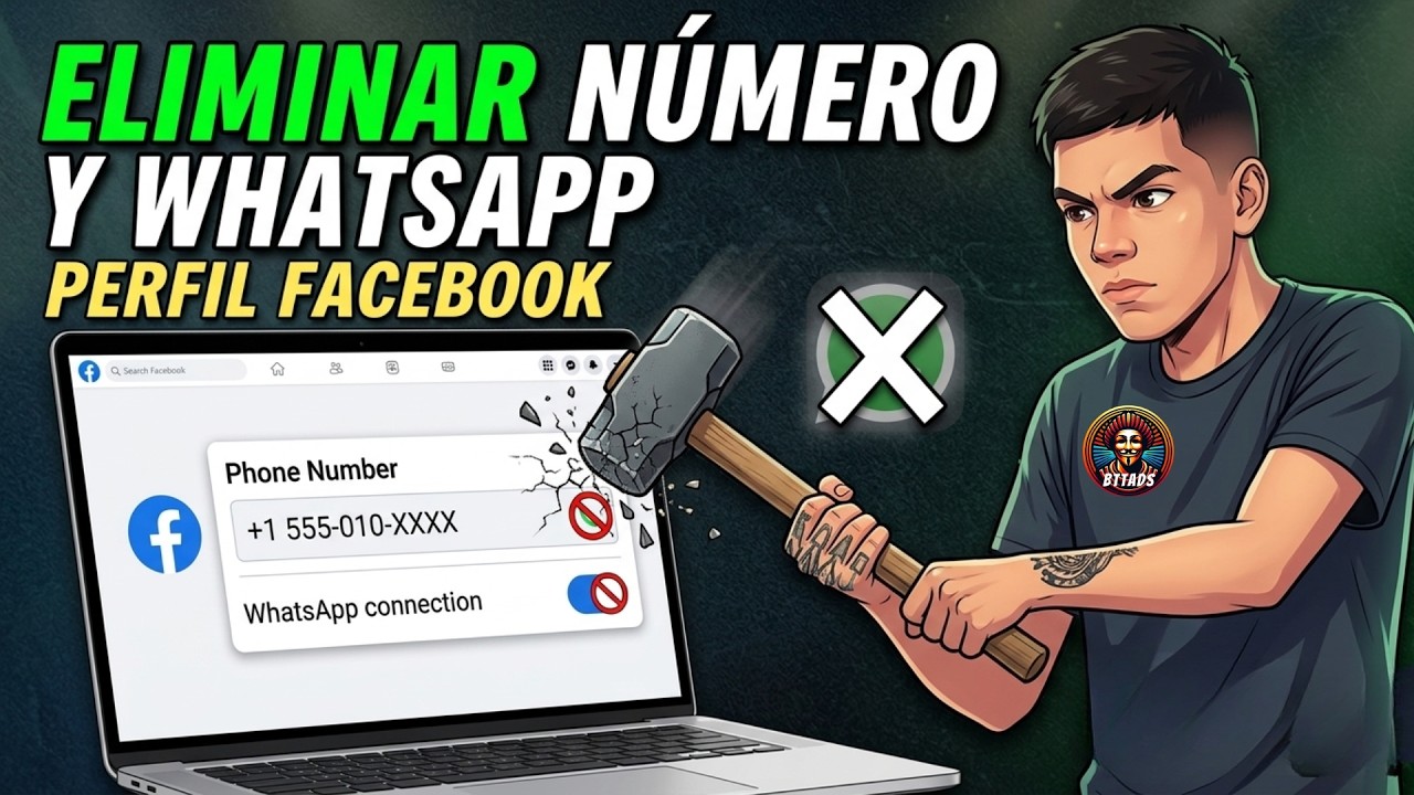Como Eliminar Numero y Whatsapp en un Perfil de Facebook | Bttads