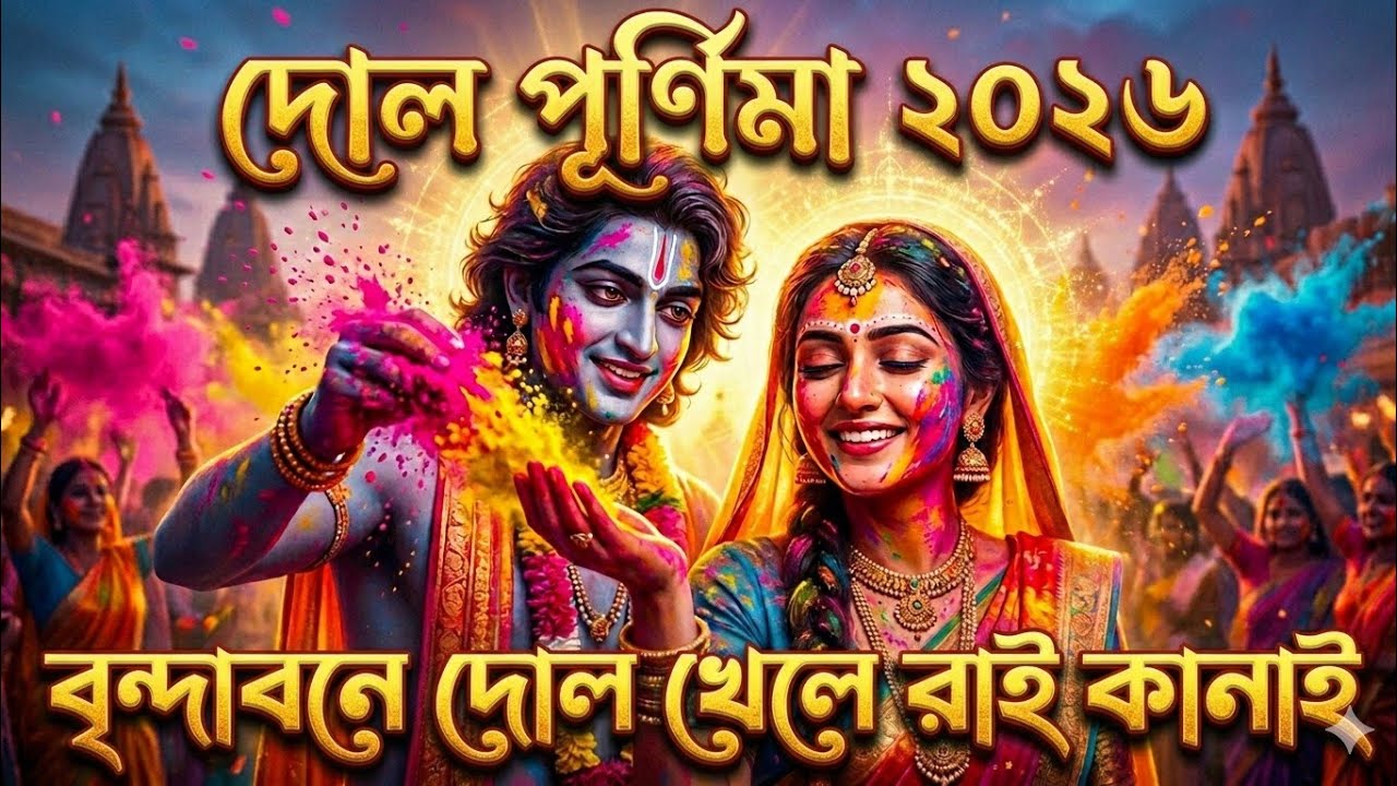 দোল পূর্ণিমার স্পেশাল গান | বৃন্দাবনে দোল খেলেন রাই কানাই | Holi special bhajan #holi #viral 