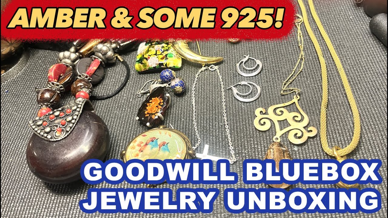 GOODWILL BLUEBOX MYSTERY 5 ФУНТОВ. РАСПАКОВКА ЮВЕЛИРНЫХ УКРАШЕНИЙ: ЯНТАРЬ И 925 ПРОБ! #распаковка...