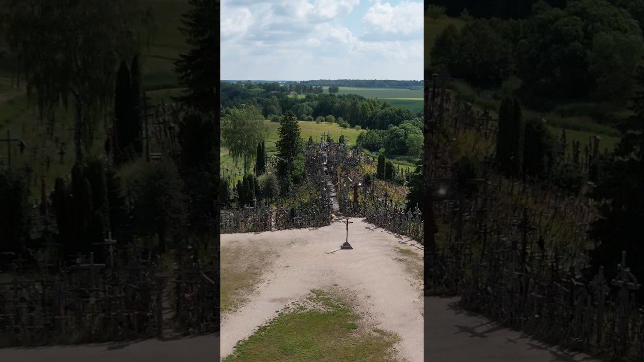 🇱🇹 Kryžių Kalnas , Lithuania 4K | Drone Shorts Over the Mysterious Hill of Crosses