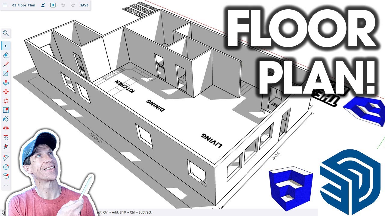 GETTING STARTED with SketchUp Free in 2025 - Lesson 5 - Modeling a Floor Plan!