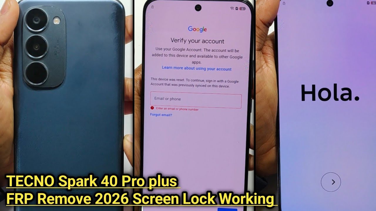 TECNO SPARK 40 Pro Plus Frp Remove 2026 || Screen lock Working ✅ Play Store Working ✅