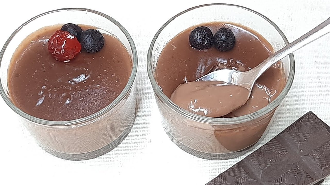 Recette crème  au chocolat  façon danette/تحلية الشكلاطة طريقة دانيت