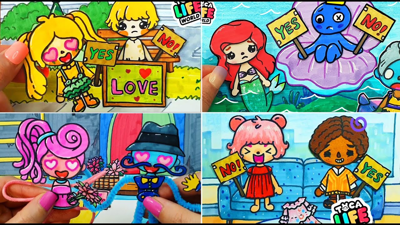 My 4 Toca Boca Challenge Stories Yes or No / Love or Money DIY /Bunzo Bunny/Poppy Playtime