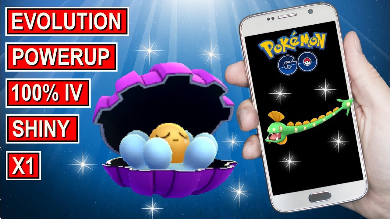 Pokemon Go 100% iv Shiny Clamperl Powerup & Evolution