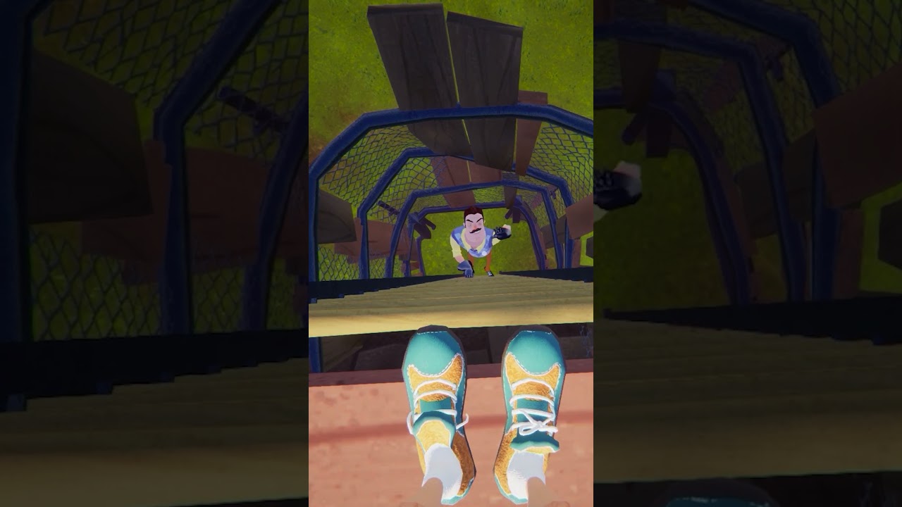 TRICKING the Neighbor! 👀 Hello Neighbor #shorts #helloneighbor