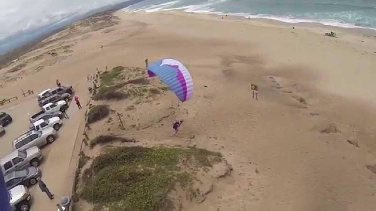 Sand dunes paraglide sliding, jibbing, hovering and Waggas