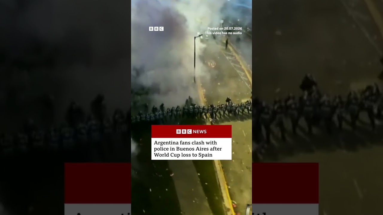 Argentina fans clash with police in Buenos Aires after World Cup loss. #BBCNews