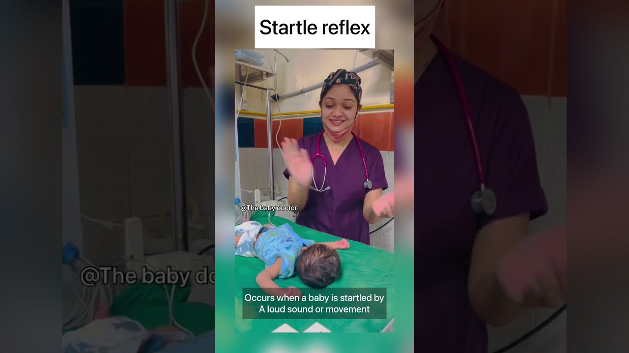 Startle reflex in newborn | moro&rsquo;s reflex | baby doctor #newborn #babyvideos #shorts #cutebaby