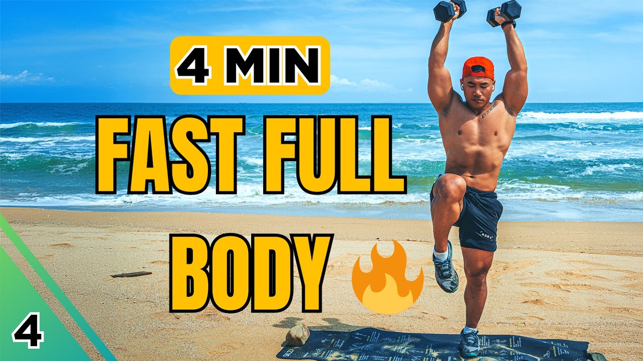 4-Minute Full Body Dumbbell Challenge – Day 4 🔥 No Jumping!#exercise #gym #workout