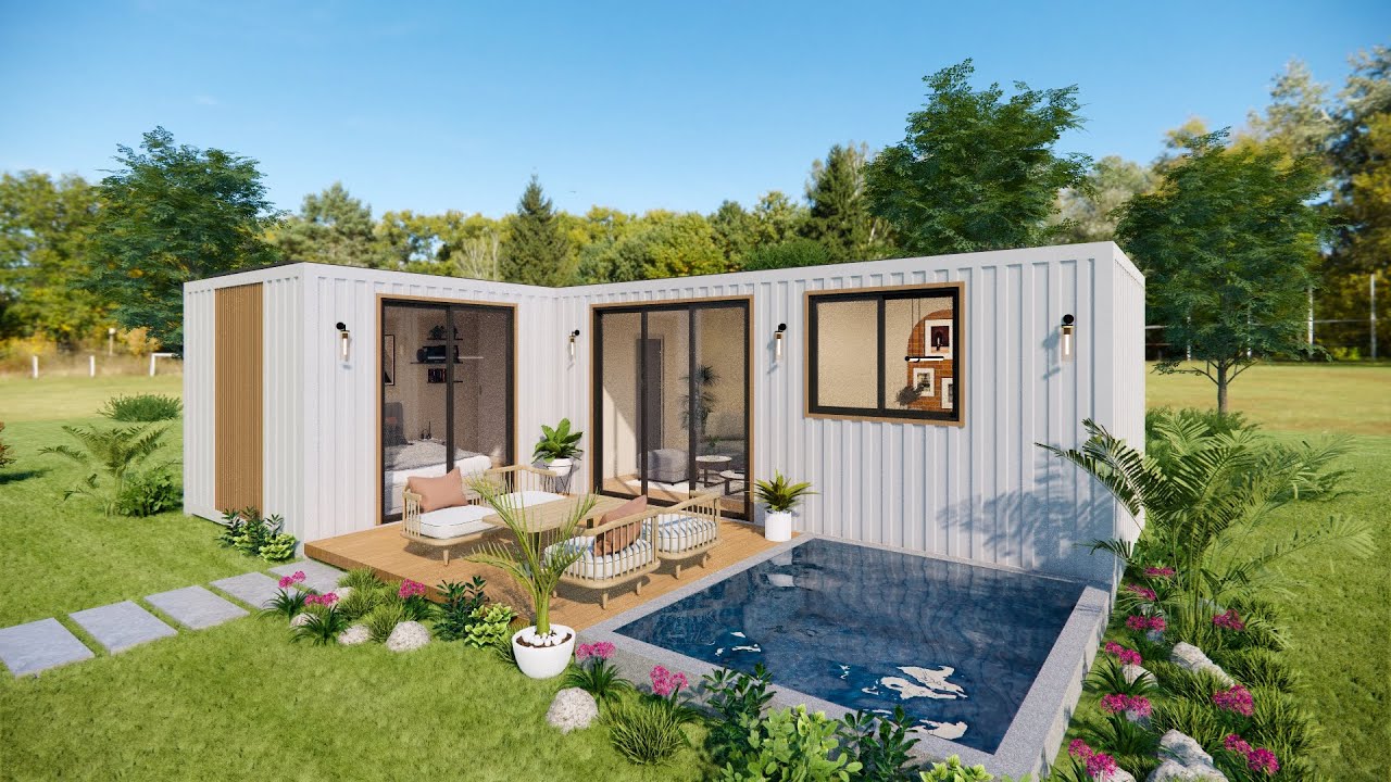 Modern Minimalist Container Home with Private Pool