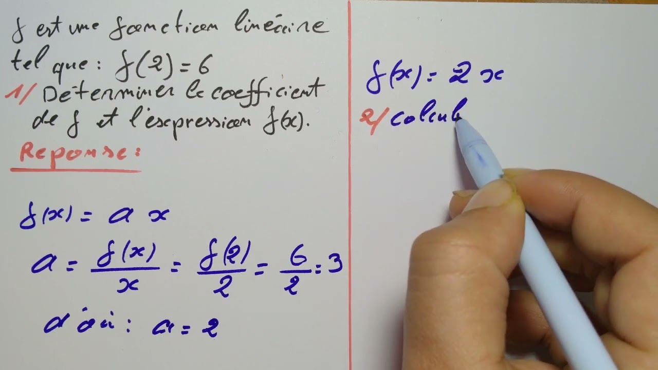Exercice corrigé : Fonction linéaire | 3AC-2AC