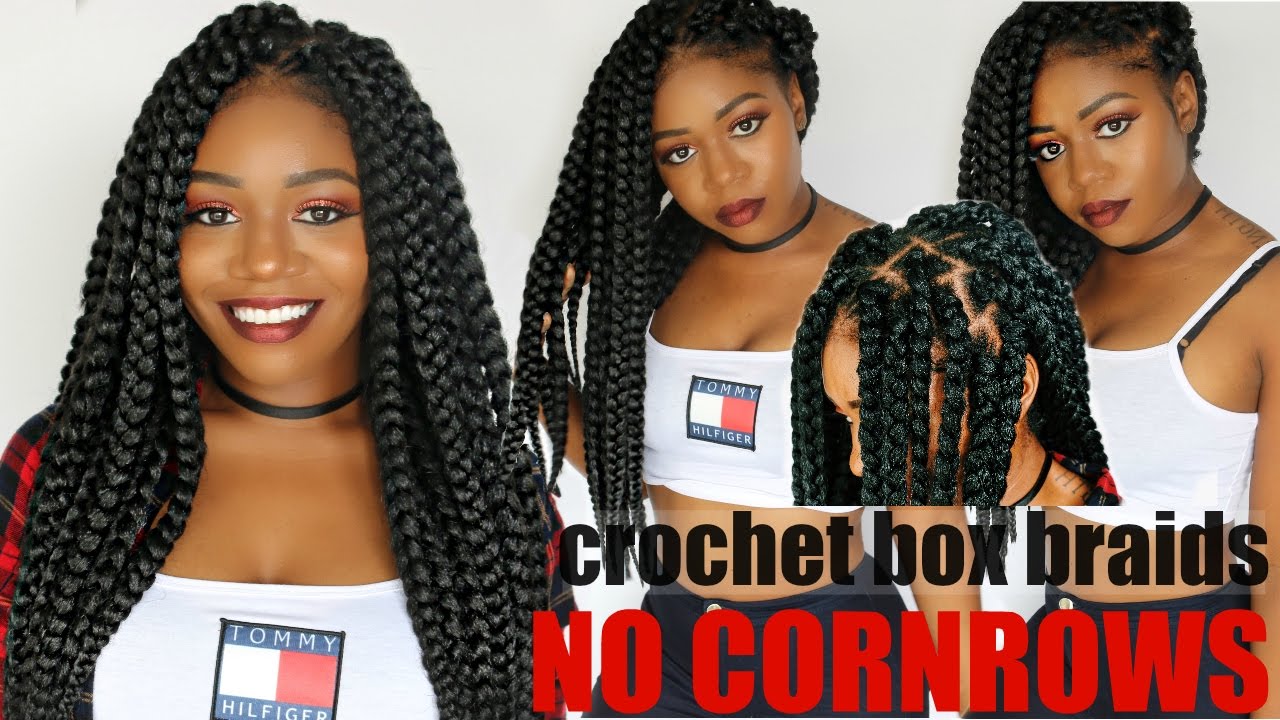 Individual Crochet Box Braids | No Cornrows! New Method! Long Large 90’s Braids in 2-3 Hrs